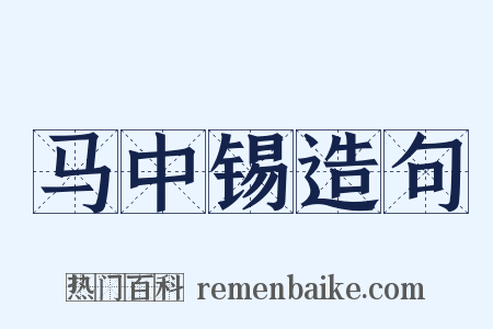 马中锡造句是什么意思的图片